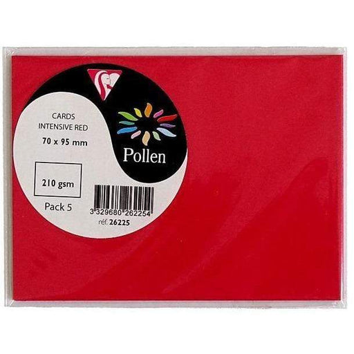 Tarjeta Pollen 70x95mm 210g 5ud rojo 26225 CLAIREFONTAINE CENTROARTESANO