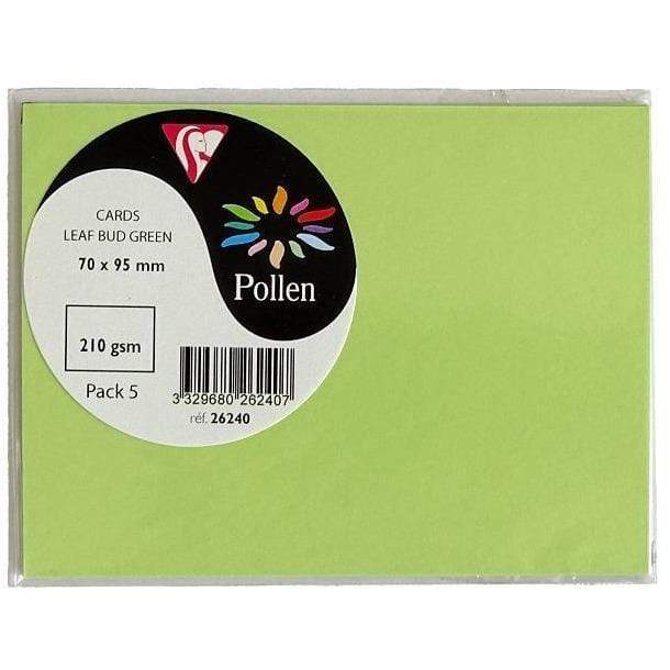Tarjeta Pollen 70x95mm 210g 5ud verde yema 26240 CLAIREFONTAINE CENTROARTESANO