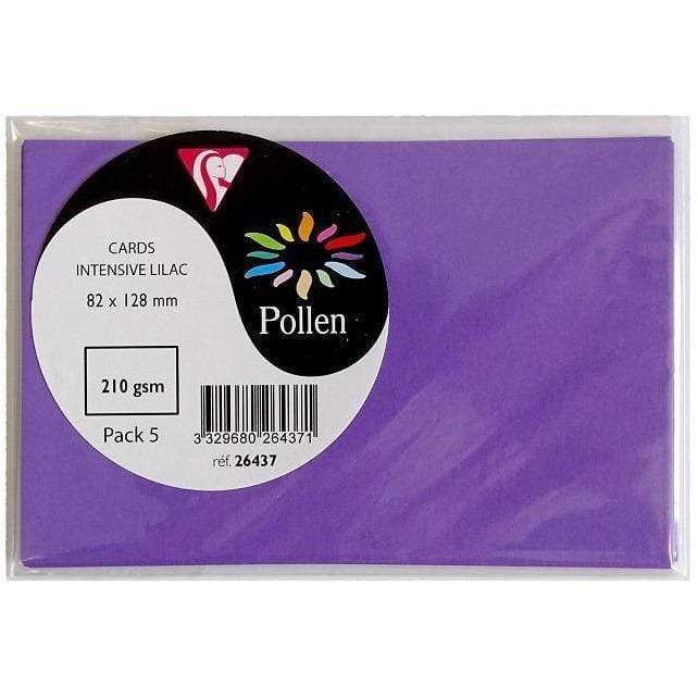 Tarjeta Pollen 70x95mm 210g 5ud violeta 26237 CLAIREFONTAINE CENTROARTESANO