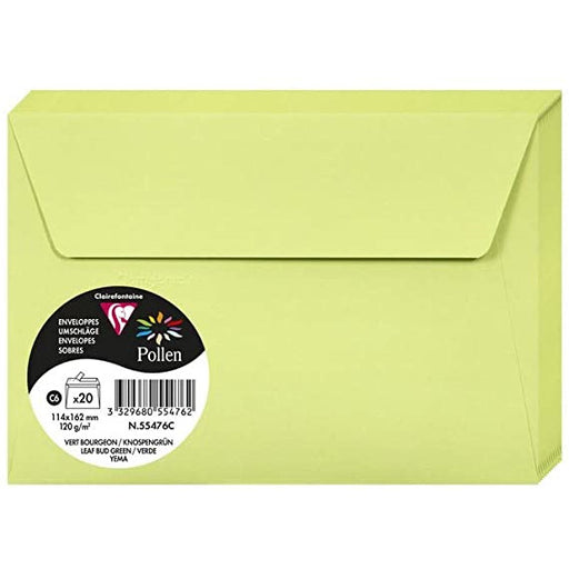 Sobre C6 114x162 120g 5ud verde yema CLAIREFONTAINES CENTROARTESANO