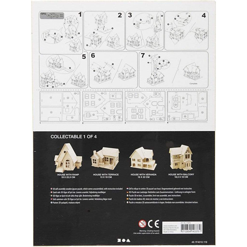 kit construccion 3D casa madera 57876 CREATIV CENTROARTESANO