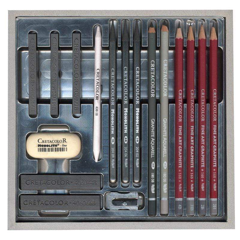 Cretacolor caja madera ref 40017 Silver box articulos grafito 17ud CRETACOLOR CENTROARTESANO