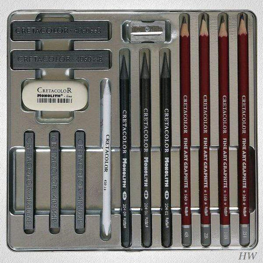 Cretacolor estuche metalico ref 40018 set grafito 15ud CRETACOLOR CENTROARTESANO