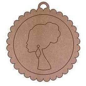 Dayka colgante medallon silueta moño dolly 46 DAYKA CENTROARTESANO