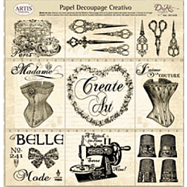 Dayka papel decoupage 0813336 motivos de costura DAYKA CENTROARTESANO