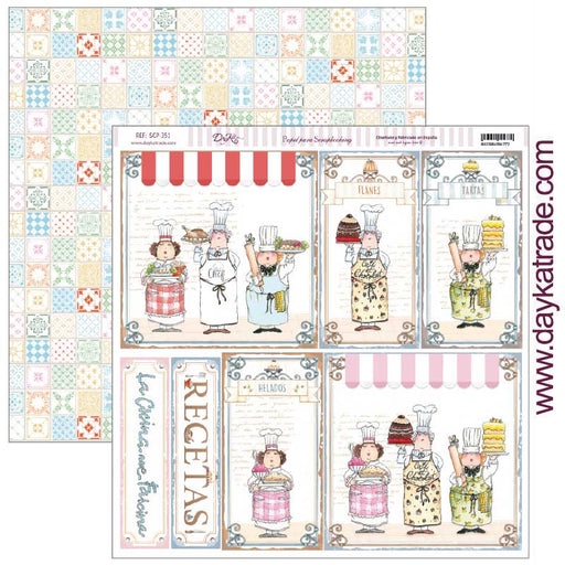 Dayka papel scrap bloc 24h 30x30 SCP3027 La cocina me facina DAYKA CENTROARTESANO