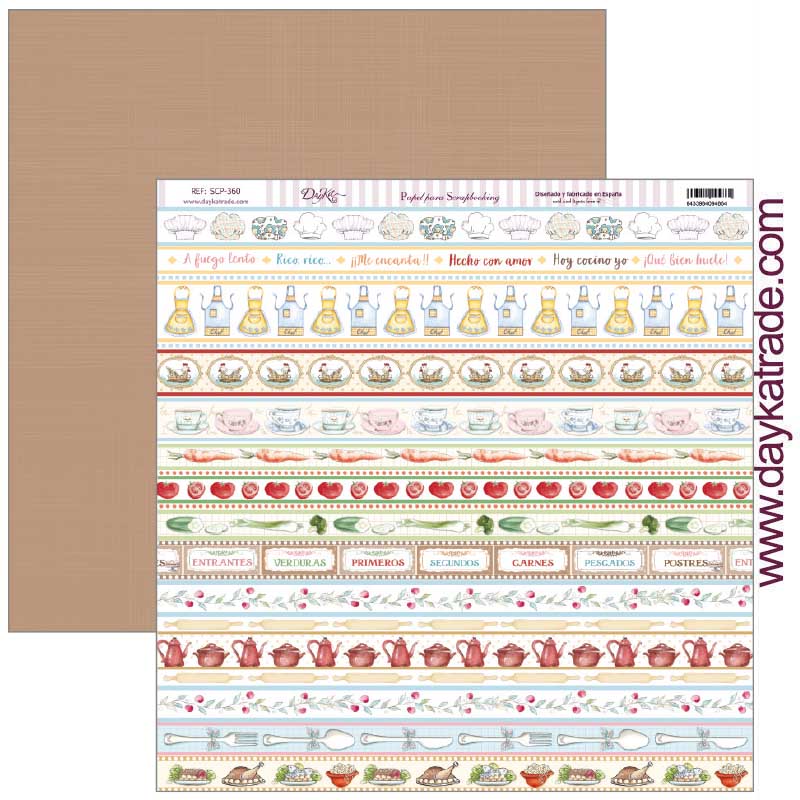 Dayka papel scrap bloc 24h 30x30 SCP3027 La cocina me facina DAYKA CENTROARTESANO