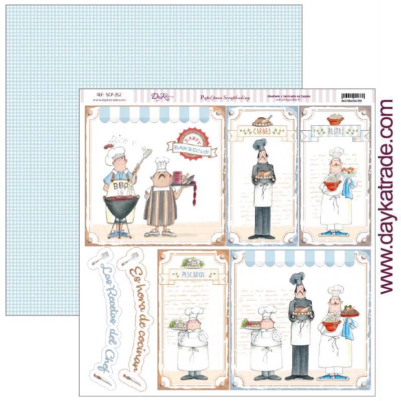 Dayka papel scrap bloc 24h 30x30 SCP3027 La cocina me facina DAYKA CENTROARTESANO