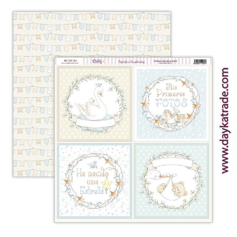 Dayka papel scrap SCP-454 Ha nacido una estrella Tarjetas niño DAYKA CENTROARTESANO
