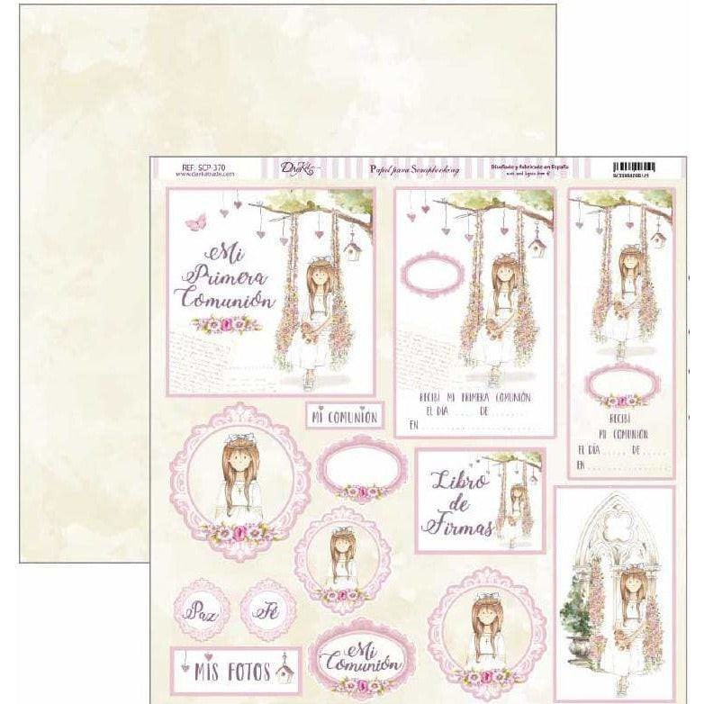 Dayka papel scrap SCP370 comunion 2020 niña DAYKA CENTROARTESANO