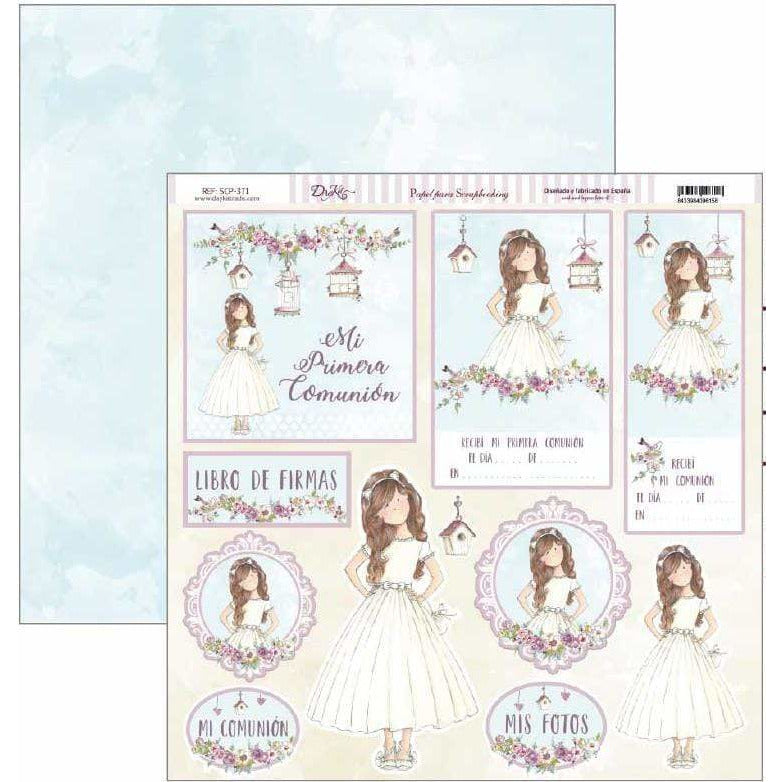 Dayka papel scrap SCP371 comunion 2020 niña DAYKA CENTROARTESANO