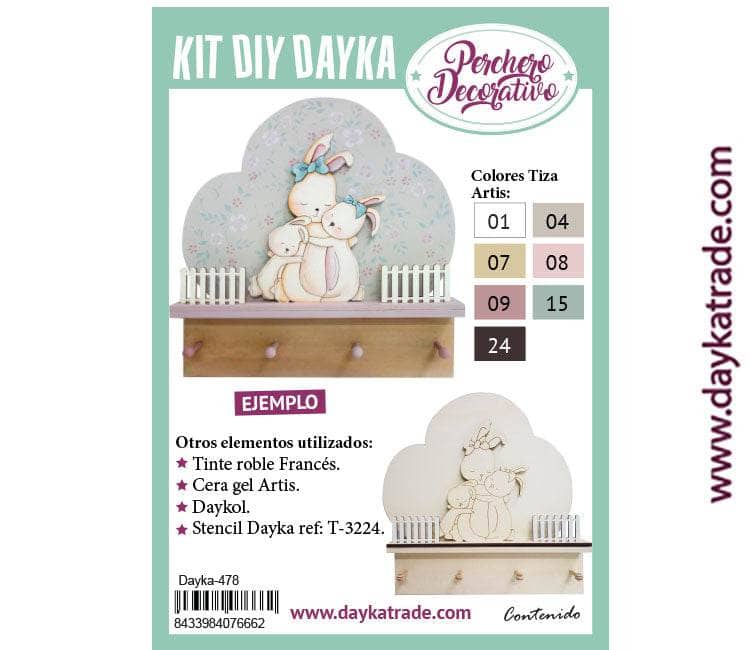 Dayka perchero Infantil DAYKA478 Mama conejita DAYKA CENTROARTESANO