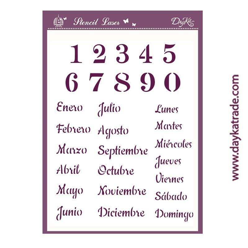 Dayka plantilla A4 T-3350 nº-dias-meses DAYKA CENTROARTESANO