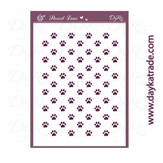 Pochoir Dayka A5 V-352 empreintes de chiots et chatons