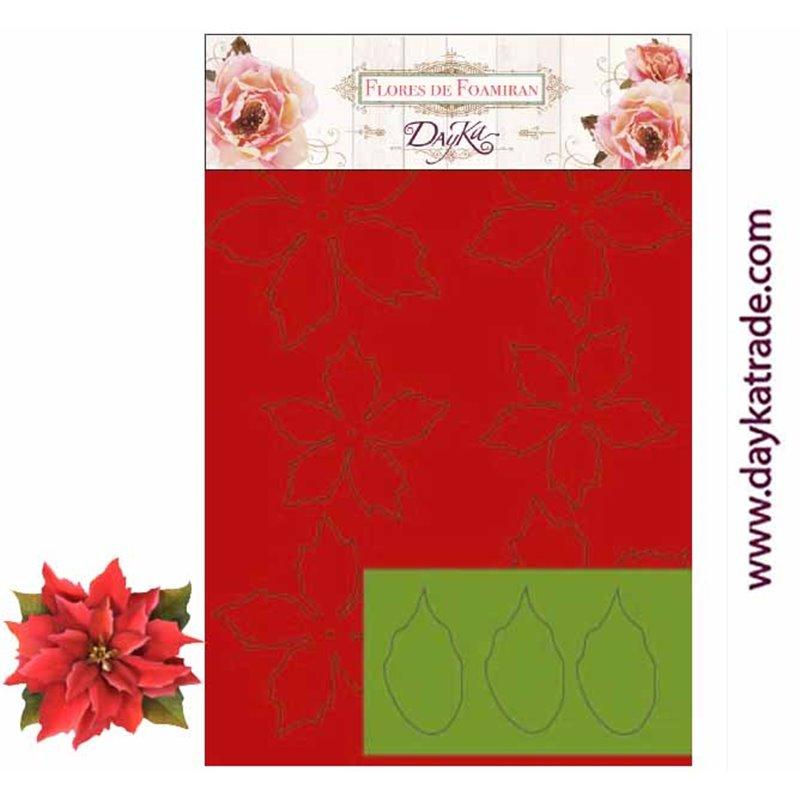 Flores de foamiran dayka flor de navidad roja DAYKA CENTROARTESANO