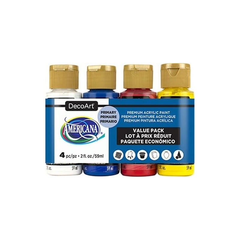 Pack Americana premium pintura acrílica 59ml. 4ud colores primarios DECOART CENTROARTESANO
