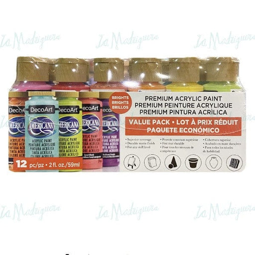 Pack Americana premium pintura acrílica 59ml. DASK427 12ud colores brillantes DECOART CENTROARTESANO