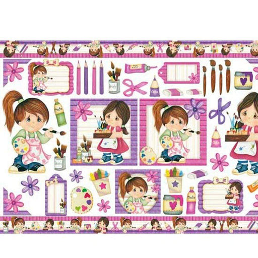 Papel decoupage litoarte 49x34,5 niña artista DECOART CENTROARTESANO
