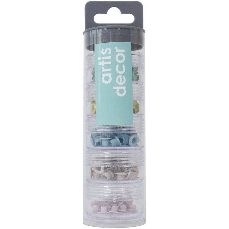 Eyelets redondo 5mm 150ud cinco colores pasteles DECOMAN CENTROARTESANO