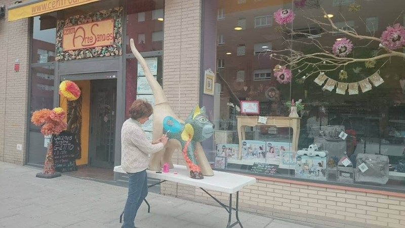 Decopatch figura papel mache SA112O Gato ingenuo cola larga DECOPATCH CENTROARTESANO