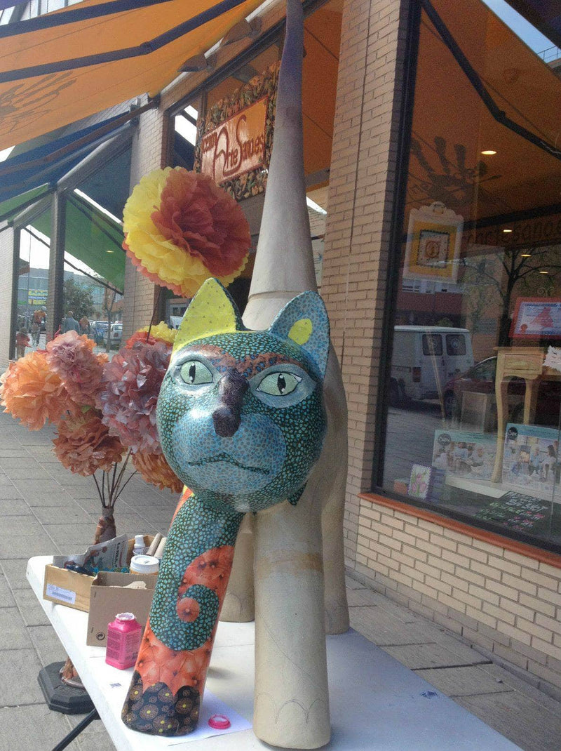 Decopatch figura papel mache SA112O Gato ingenuo cola larga DECOPATCH CENTROARTESANO