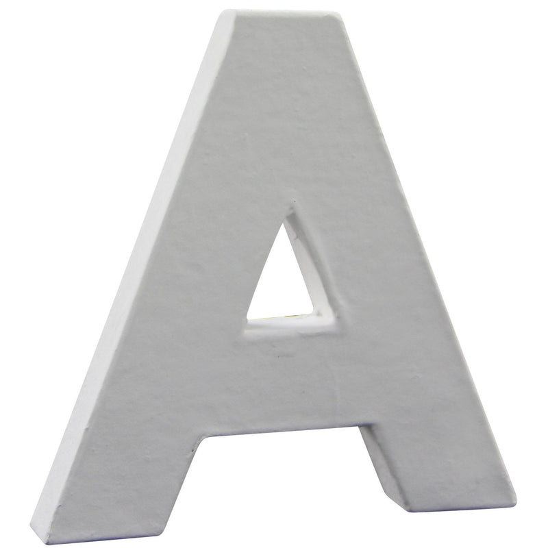 Letras papel mache blanco 12cm A AC273O DECOPATCH CENTROARTESANO