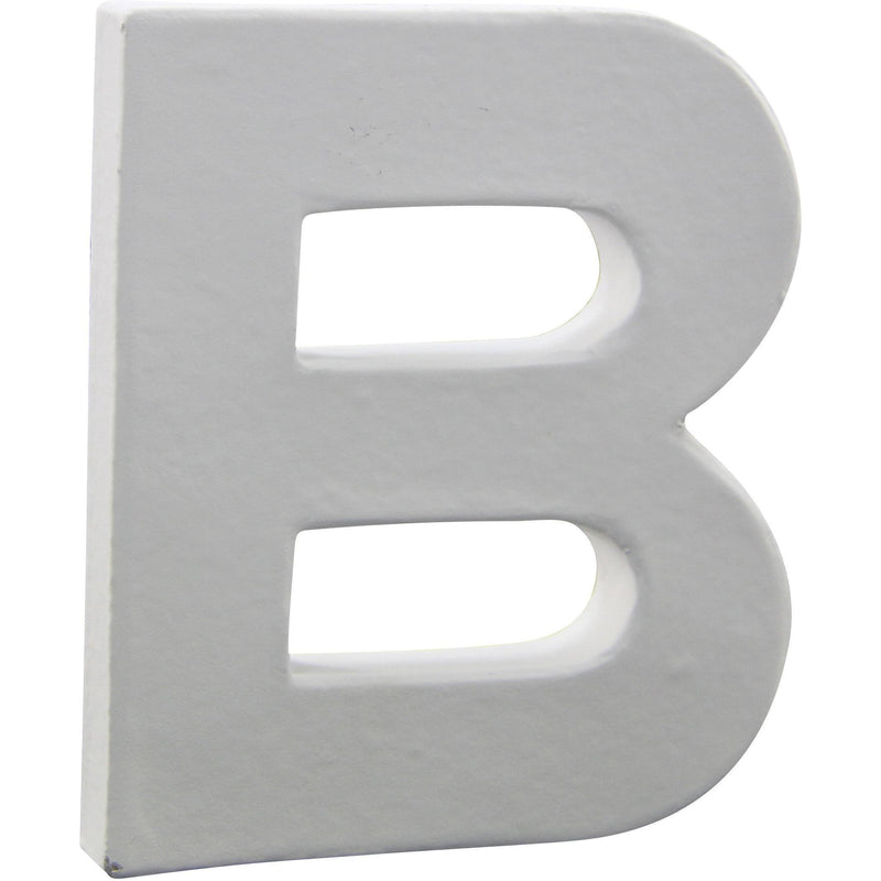 Letras papel mache blanco 12cm B AC254O DECOPATCH CENTROARTESANO