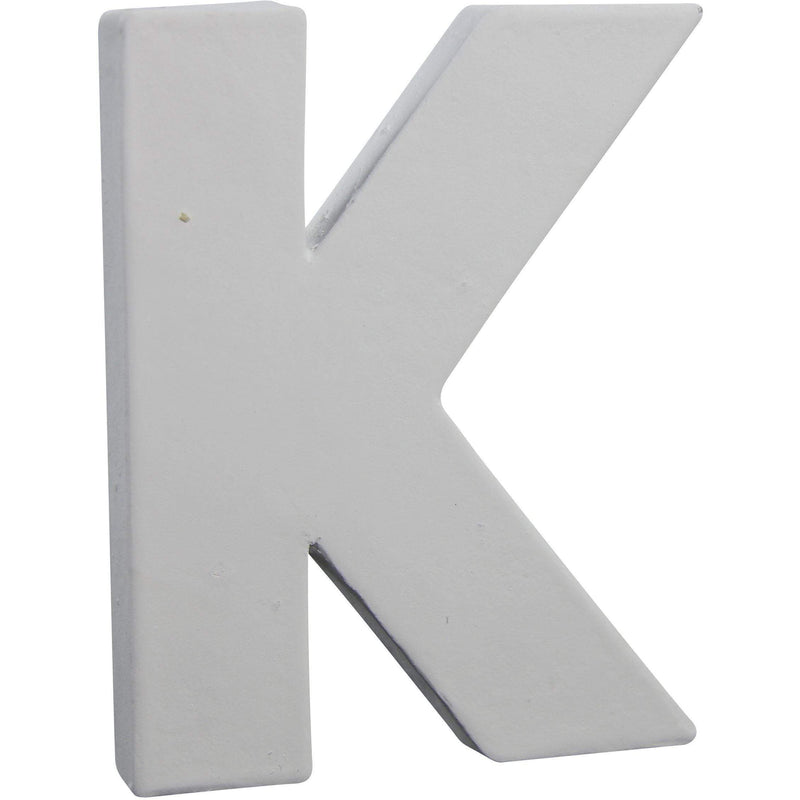 Letras papel mache blanco 12cm K AC263O DECOPATCH CENTROARTESANO