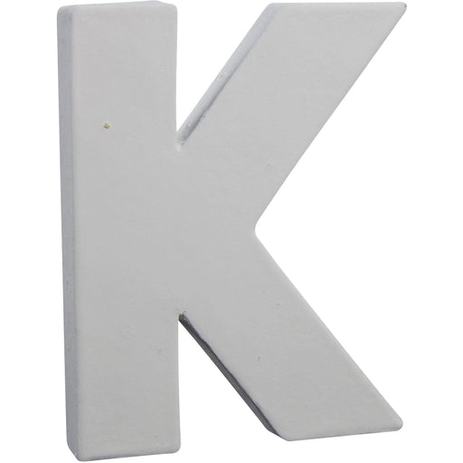 Letras papel mache blanco 12cm K AC263O DECOPATCH CENTROARTESANO