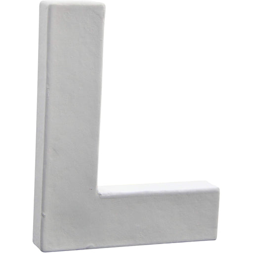 Letras papel mache blanco 12cm L AC264O DECOPATCH CENTROARTESANO