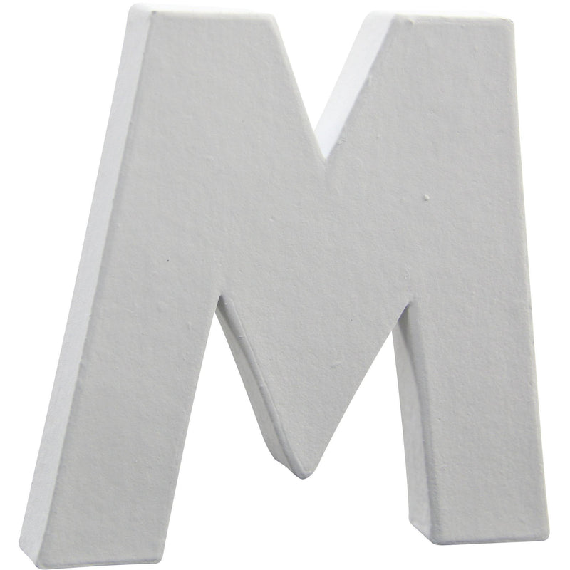 Letras papel mache blanco 12cm M AC2742 DECOPATCH CENTROARTESANO