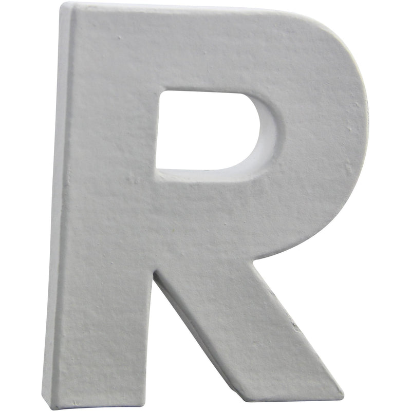Letras papel mache blanco 12cm R AC270O DECOPATCH CENTROARTESANO