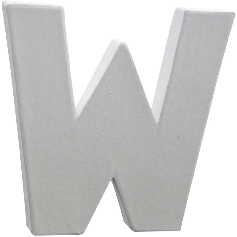 Letras papel mache blanco 12cm W AC2752 DECOPATCH CENTROARTESANO