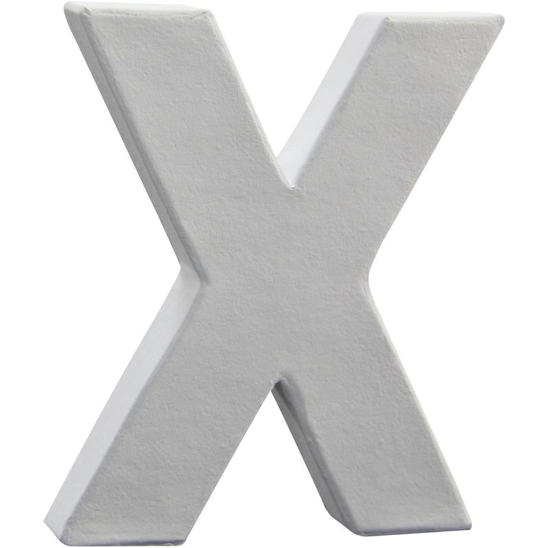 Letras papel mache blanco 12cm X AC276O DECOPATCH CENTROARTESANO