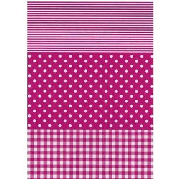 Papel Decopatch FDA486O Rayas y puntos Fucsia y blanco DECOPATCH CENTROARTESANO