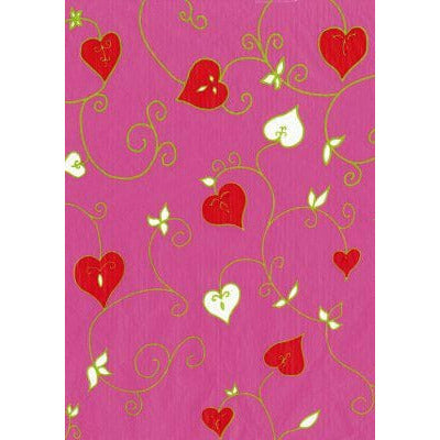 Papel Decopatch FDA489O Corazones blancos y rojos sobre fondo fucsia DECOPATCH CENTROARTESANO
