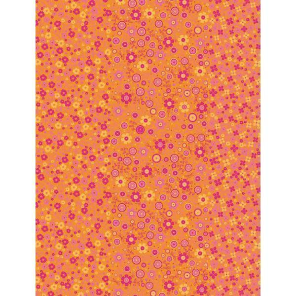 Papel Decopatch FDA594O flores sobre fondo naranja DECOPATCH CENTROARTESANO