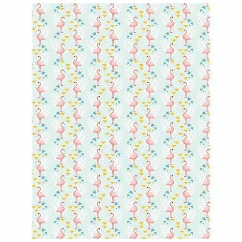 Papel Decopatch FDA783C textura foil dorado flamencos rosas fondo verde DECOPATCH CENTROARTESANO