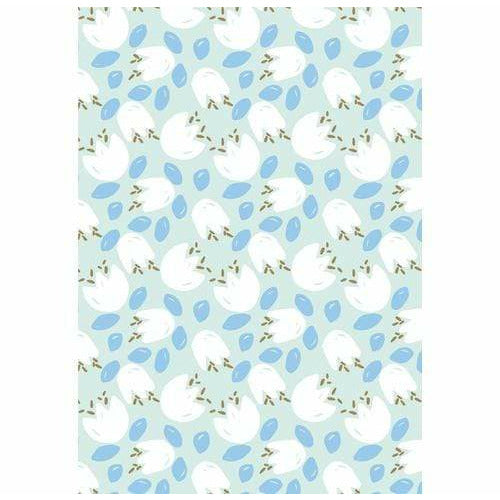 Papel decopatch FDA845C tulipanes blancos fondo verde agua DECOPATCH CENTROARTESANO