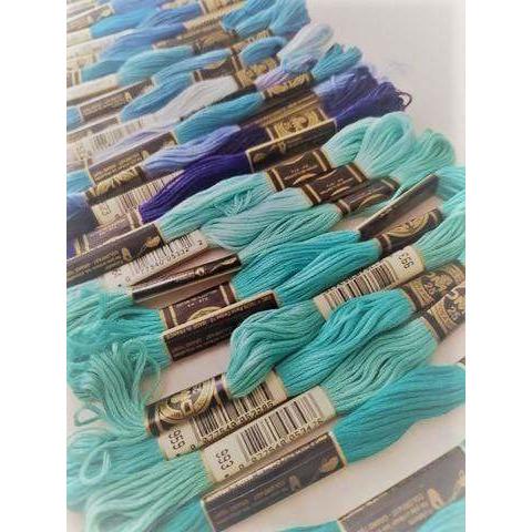 Hilo Bordar Mouliné Special DMC Tonos Azules a turquesas DMC CENTROARTESANO