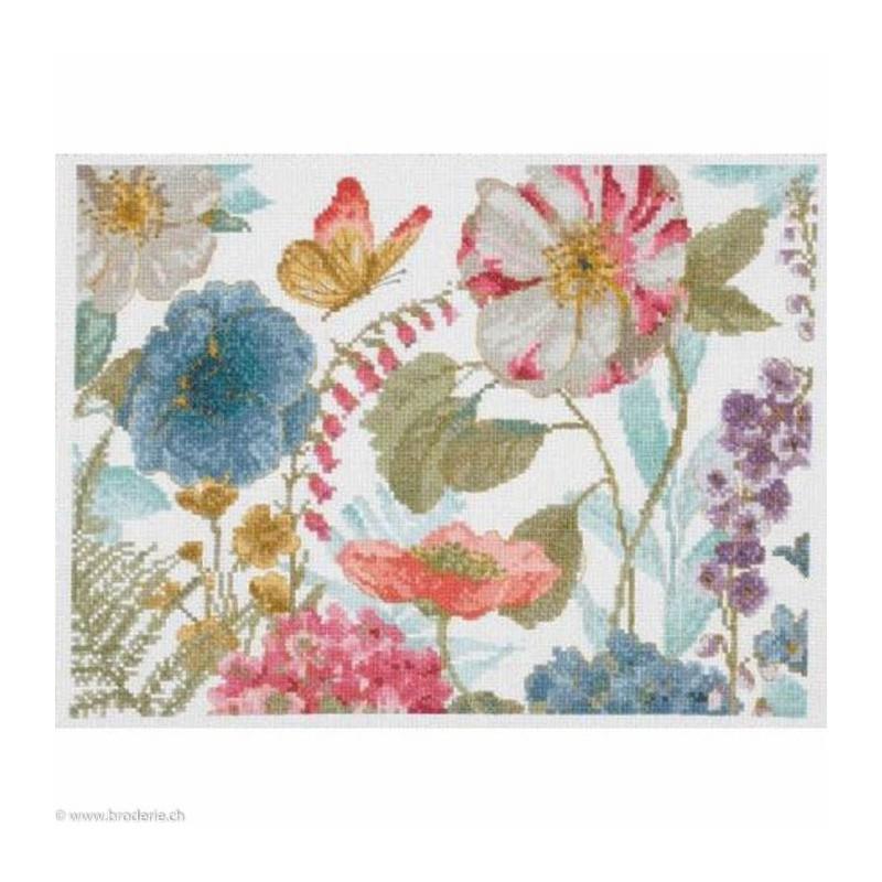 Kit punto de cruz DMC BL1167/71 Semillas  flores 29x20cm Moderado DMC CENTROARTESANO