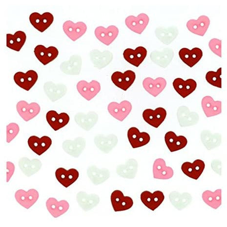 Set botones decorativos micro mini corazones 7mm rojo 8102 DRESS IT UP CENTROARTESANO
