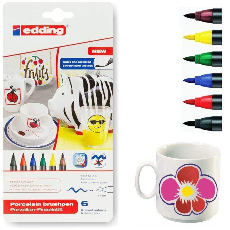 Edding set 6 rotuladores porcelana colores primarios 000 EDDING CENTROARTESANO