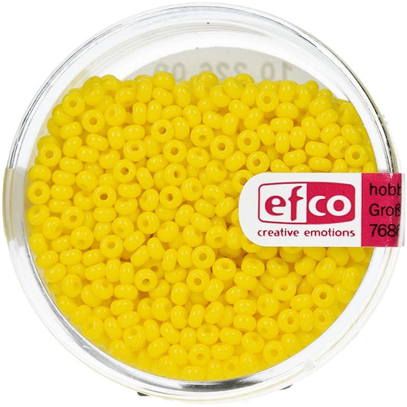 Abalorios Indian beads opacas 3,5mm 17g amarillo EFCO CENTROARTESANO