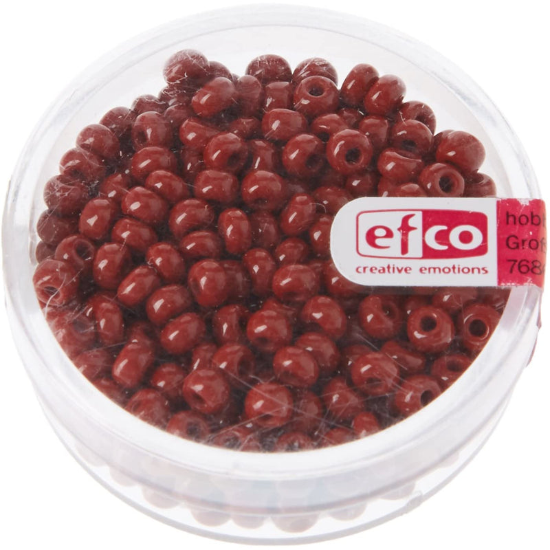 Abalorios Indian beads opacas 3,5mm 17g marron EFCO CENTROARTESANO