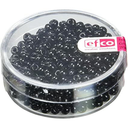 Abalorios Indian beads opacas 3,5mm 17g negro EFCO CENTROARTESANO
