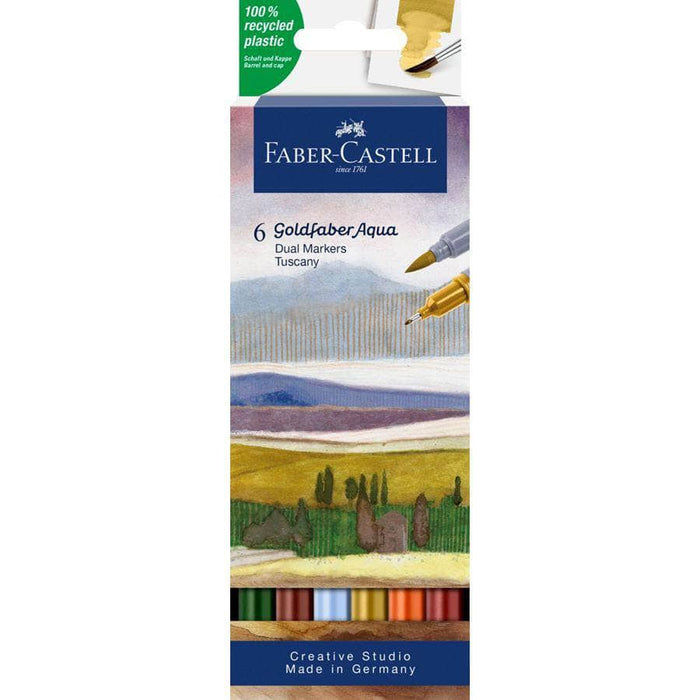 Faber Castell Caja rotuladores acuarelables doble punta 6ud 164522 Tuscany FABER CASTELL CENTROARTESANO