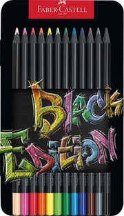 Faber castell lapices colores Black Edition caja negra metal 12 colores FABER CASTELL Oferta CENTROARTESANO