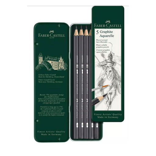 Faber castell lapices grafito caja verde metal verde 5ud 117801 acuarelables FABER CASTELL Oferta CENTROARTESANO