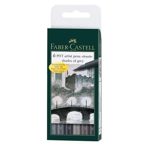 Faber castell rotulador pincel tinta china 6ud shades of grey 167104 FABER CASTELL Oferta CENTROARTESANO